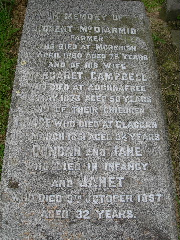 Robert McDiarmid's tombstone, Ardtalnaig